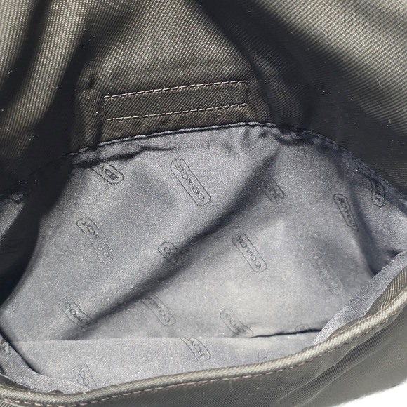 Coach Brown/Gray Nylon Leather Trim Shoulder Bag Purse Handbag Designer - Picture 13 of 14